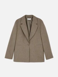 Blazer Um Botão Coordenado Largo