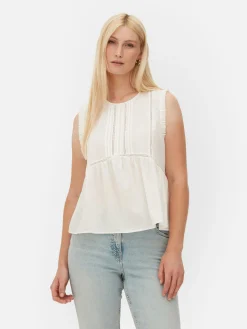 Blusa S/ Mangas Folhos