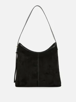 Bolsa Shopper Imitação Camurça Larga