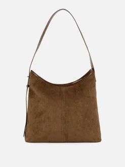 Bolsa Shopper Imitação Camurça Larga