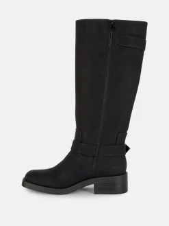 Botas Estilo Motard Biqueira Quadrada