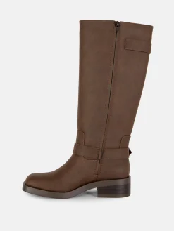 Botas Estilo Motard Biqueira Quadrada