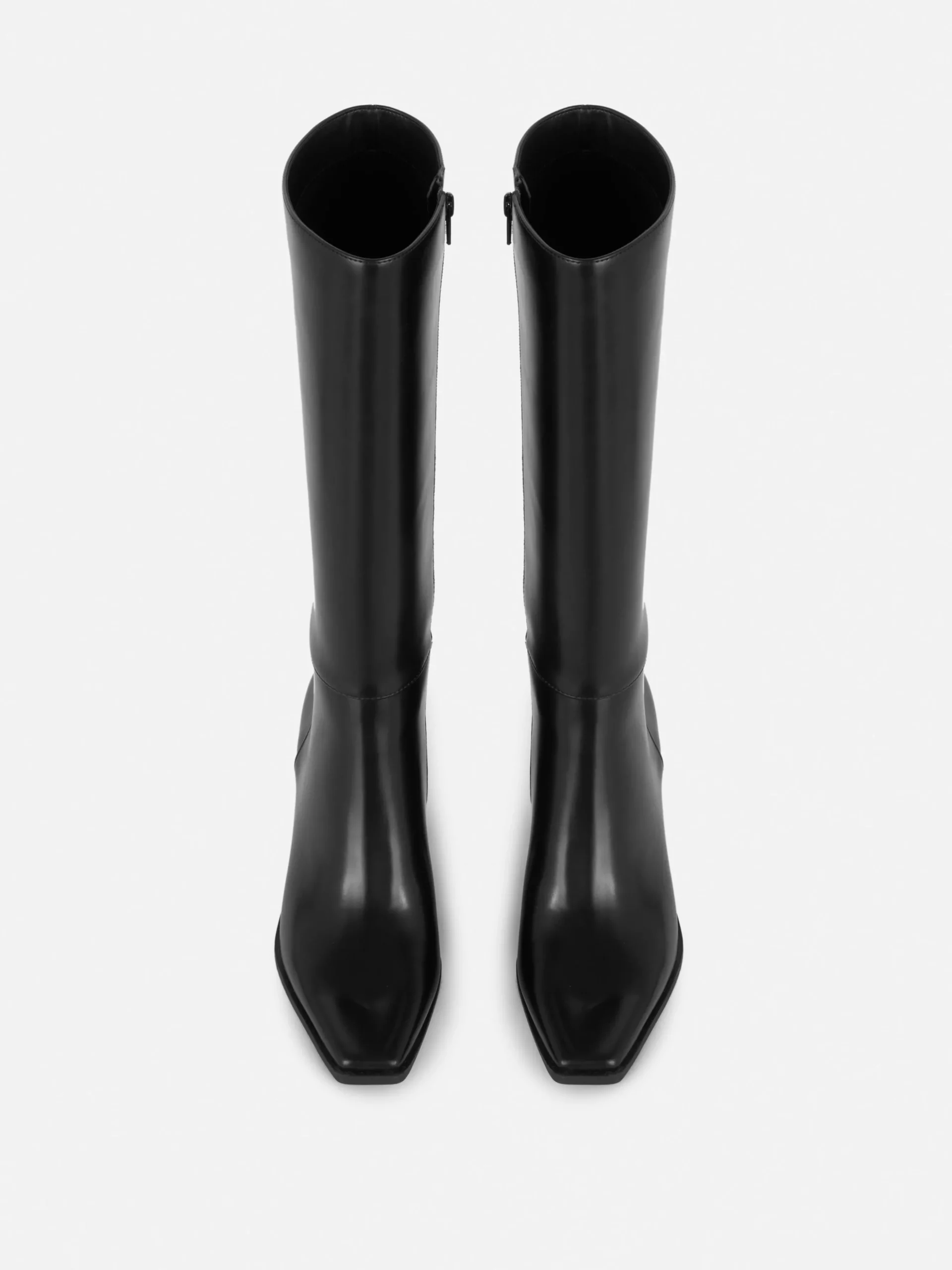 Botas Salto Cano Alto Imitação Pele