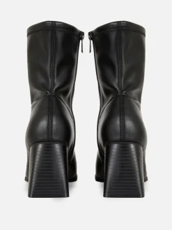 Botins Biqueira Quadrada Elástico