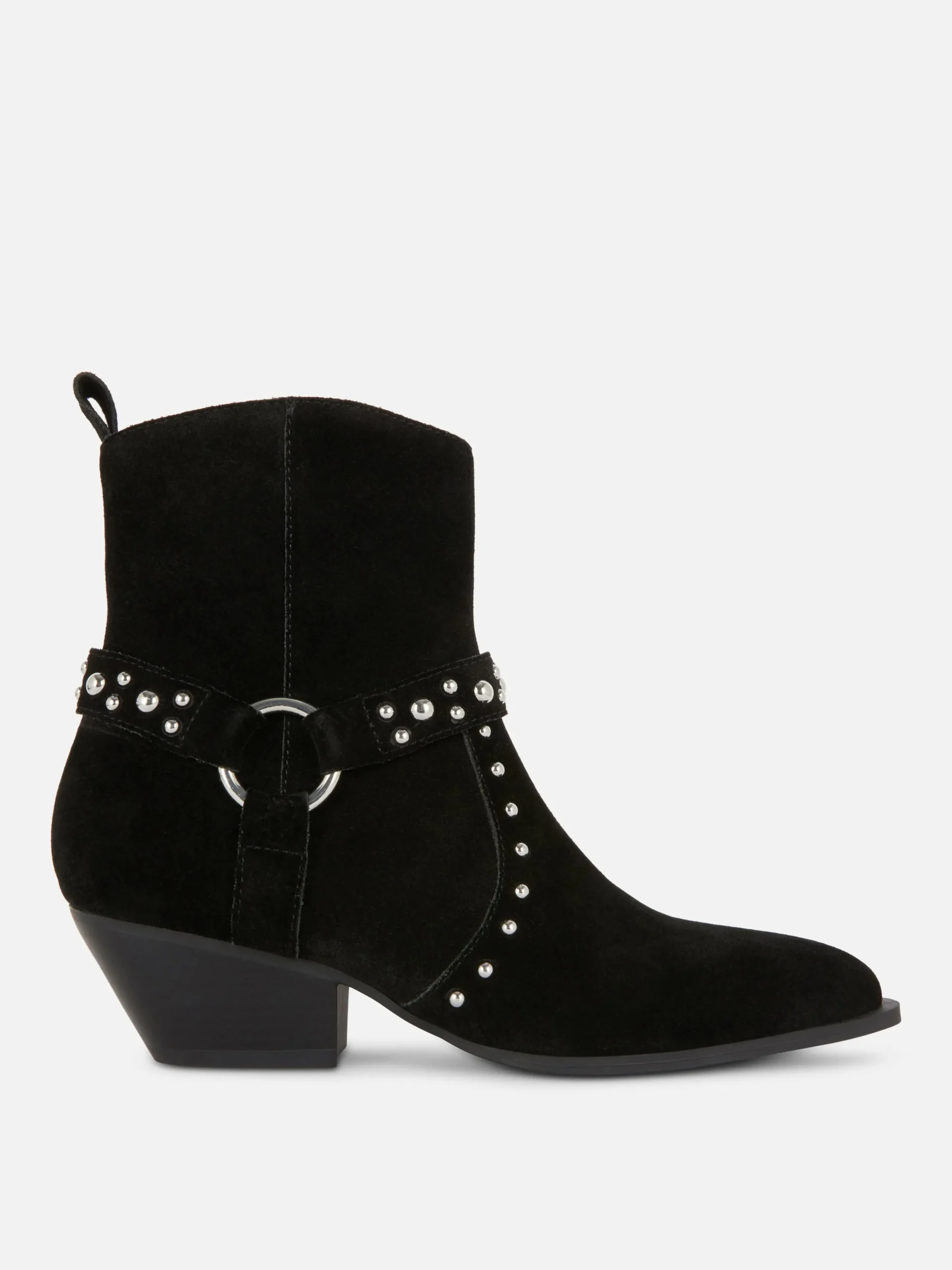Botins Imitação Camurça Tachas Rita Ora