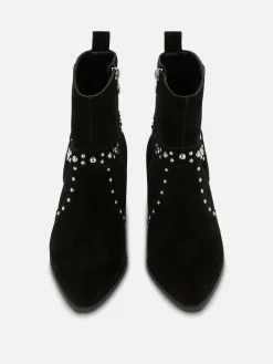 Botins Imitação Camurça Tachas Rita Ora