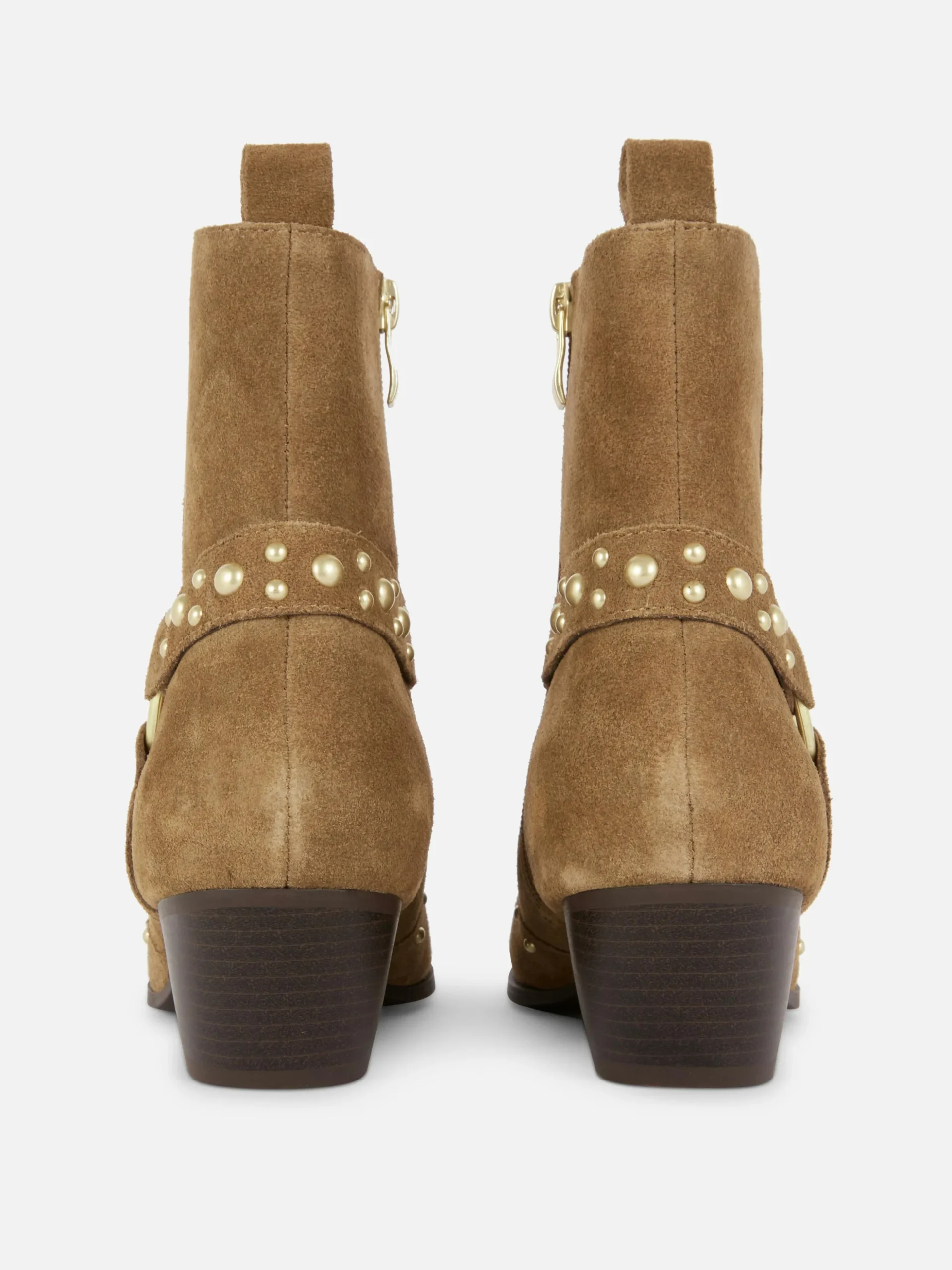 Botins Imitação Camurça Tachas Rita Ora