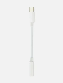 Cabo Adaptador USB-C Tomada áudio