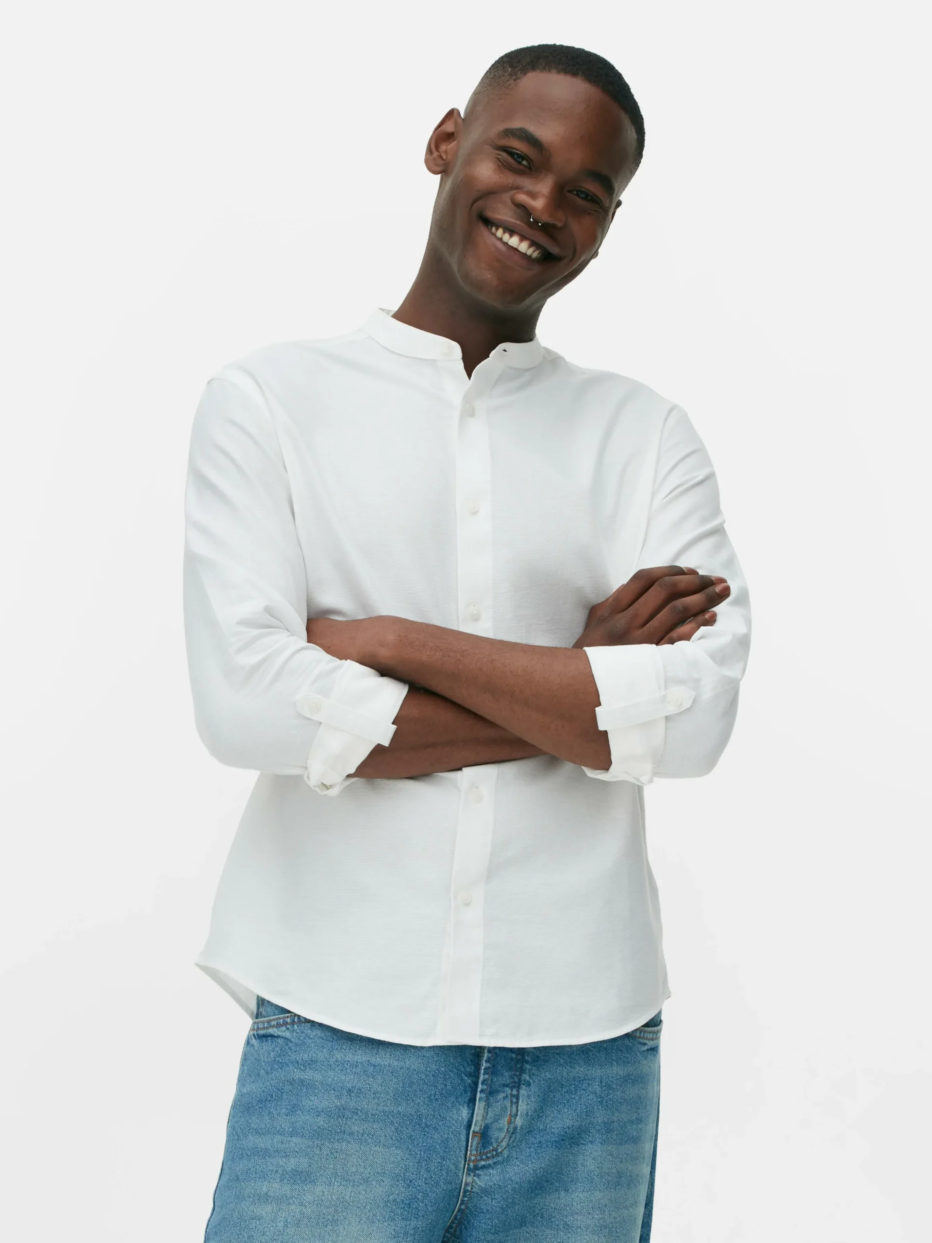 Camisa Botões Manga Enrolada