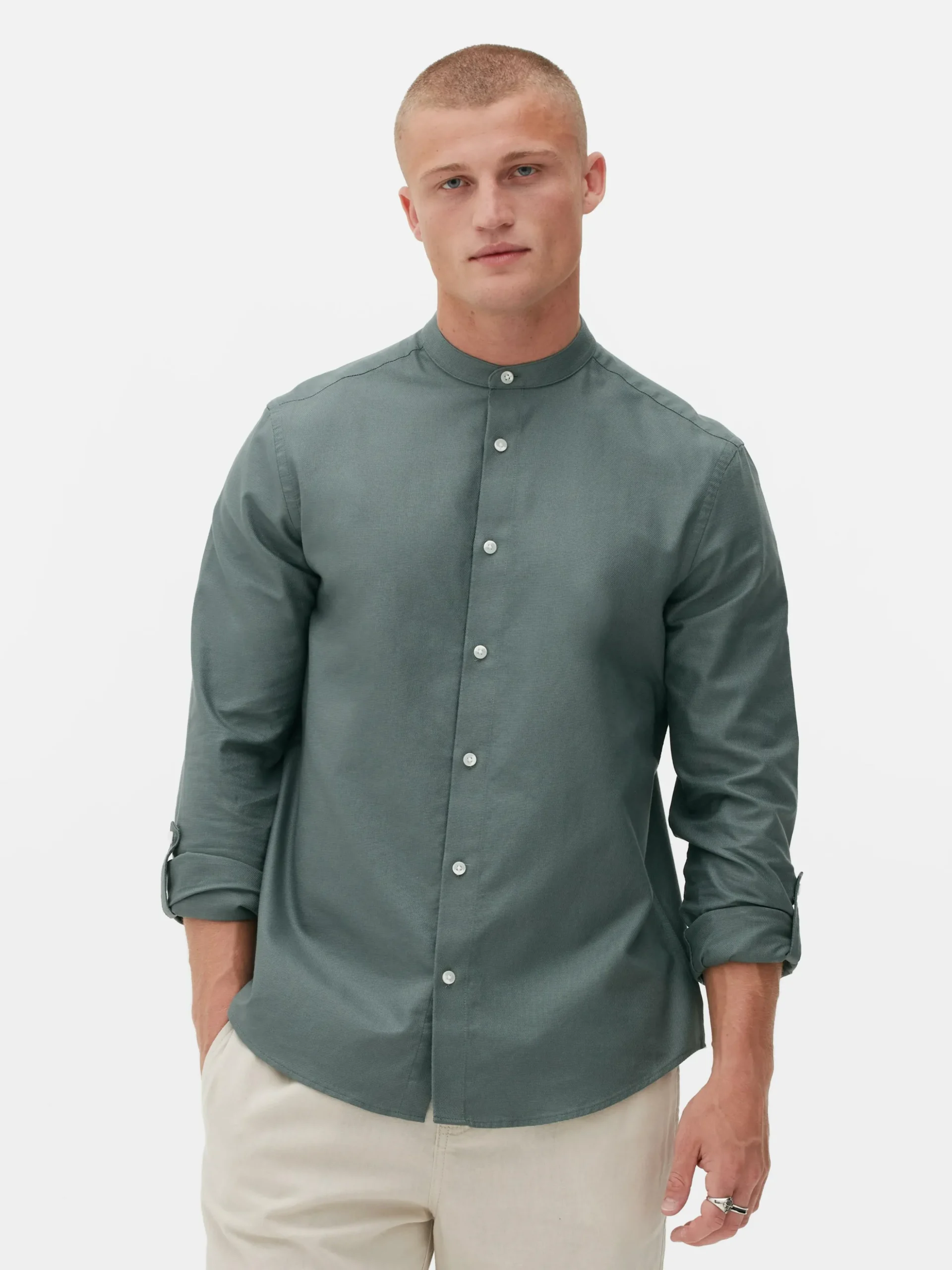 Camisa Botões Manga Enrolada