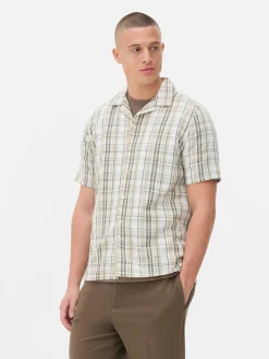 Camisa Manga Curta Xadrez Texturada