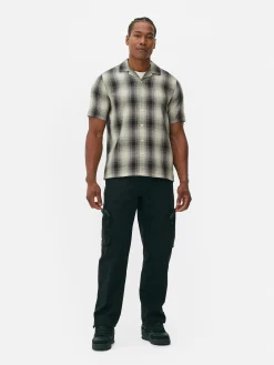 Camisa Manga Curta Xadrez Texturada