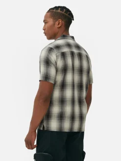 Camisa Manga Curta Xadrez Texturada