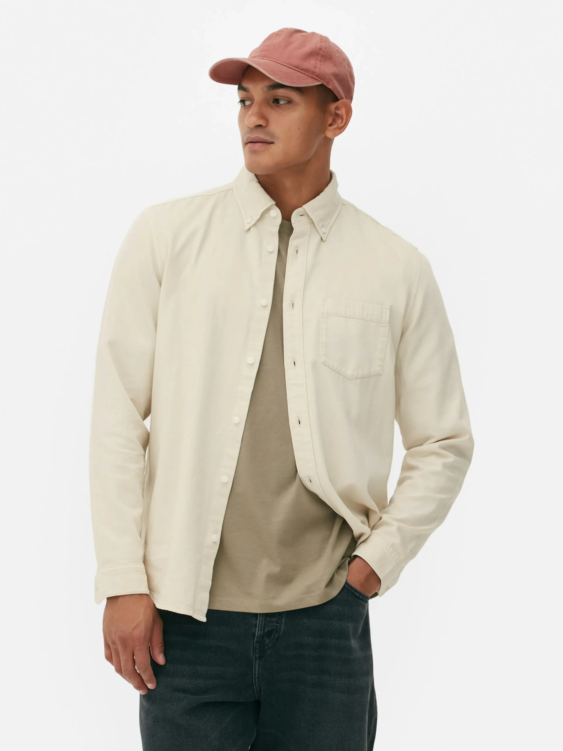 Camisa Sarja Algodão Manga Comprida