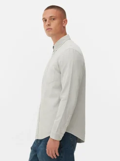 Camisa Sarja Algodão Manga Comprida