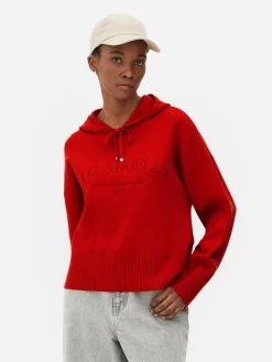Camisola Capuz Malha Slogan