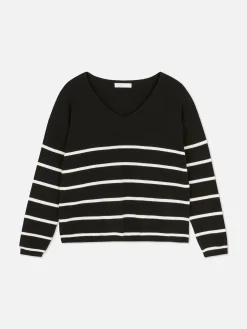 Camisola Decote V Malha Fina