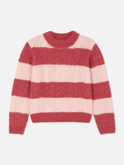 Camisola Malha Entrançada Riscas