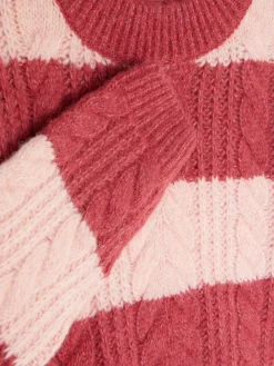 Camisola Malha Entrançada Riscas