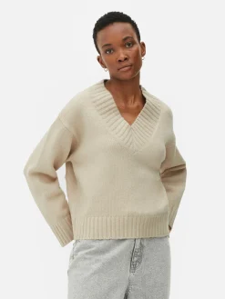 Camisola Malha Grossa Decote V