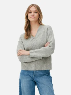Camisola Malha Grossa Decote V