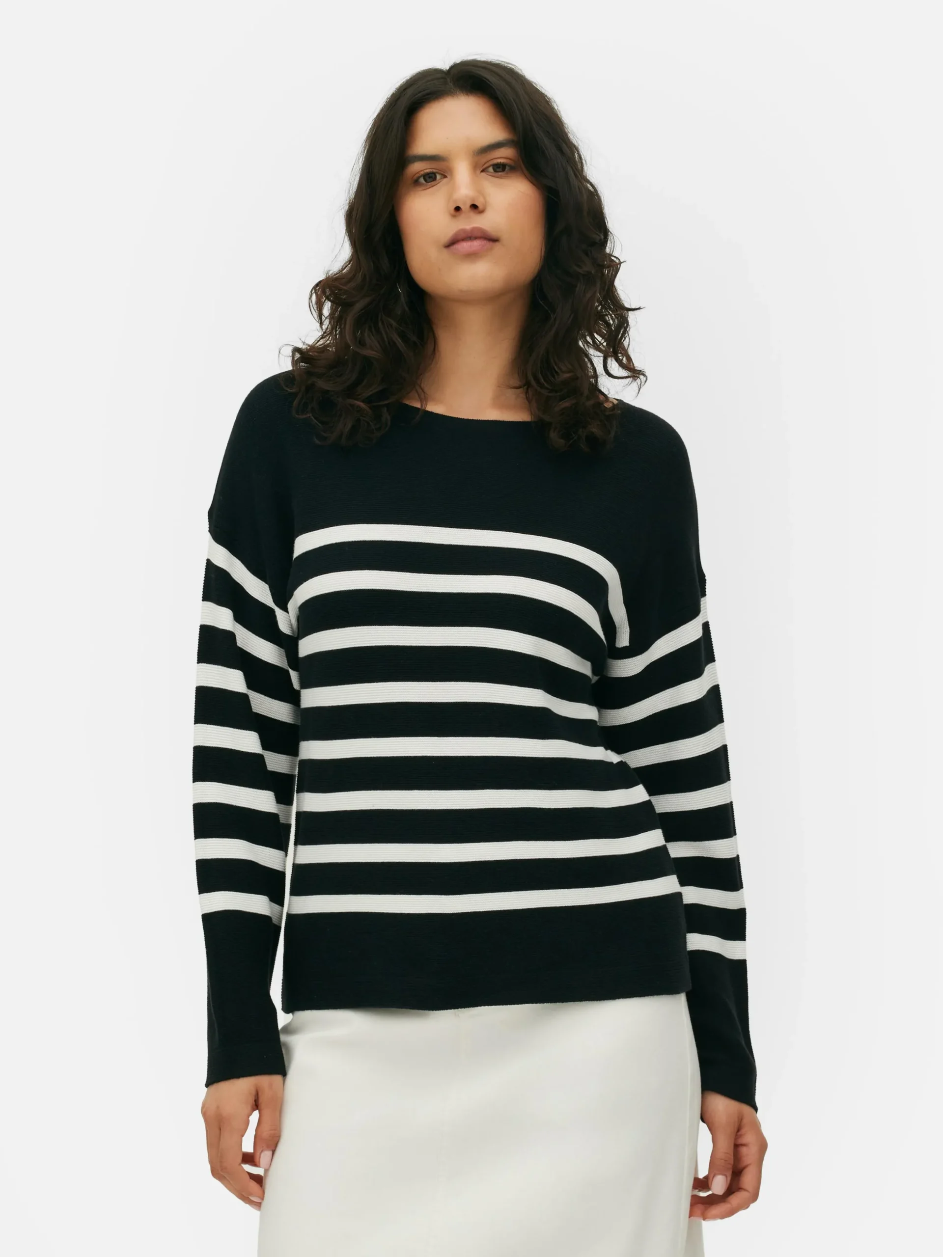 Camisola Manga Comprida Decote Barco