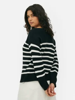 Camisola Manga Comprida Decote Barco