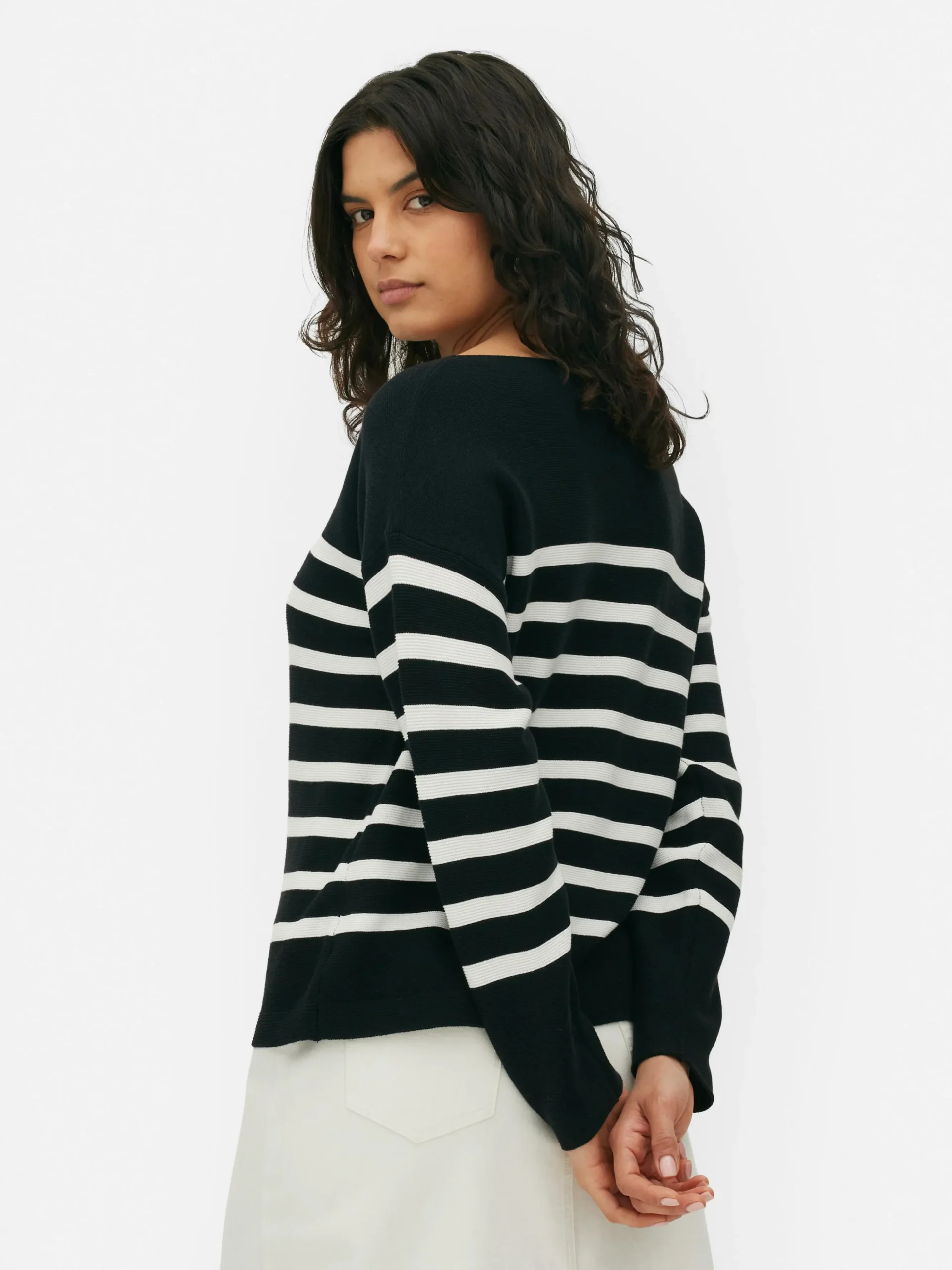 Camisola Manga Comprida Decote Barco