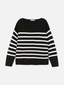 Camisola Manga Comprida Decote Barco