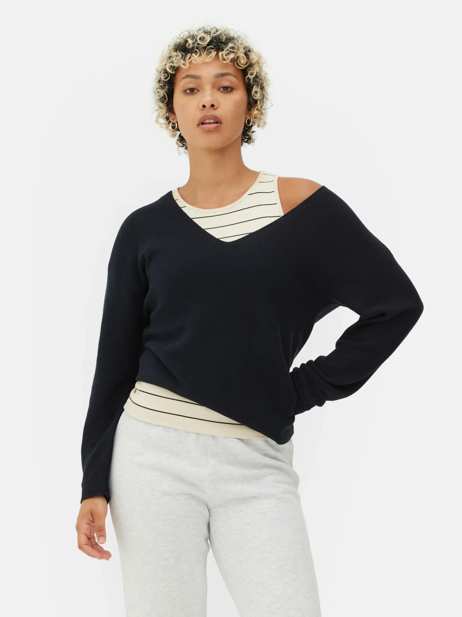 Camisola Manga Comprida Decote Barco