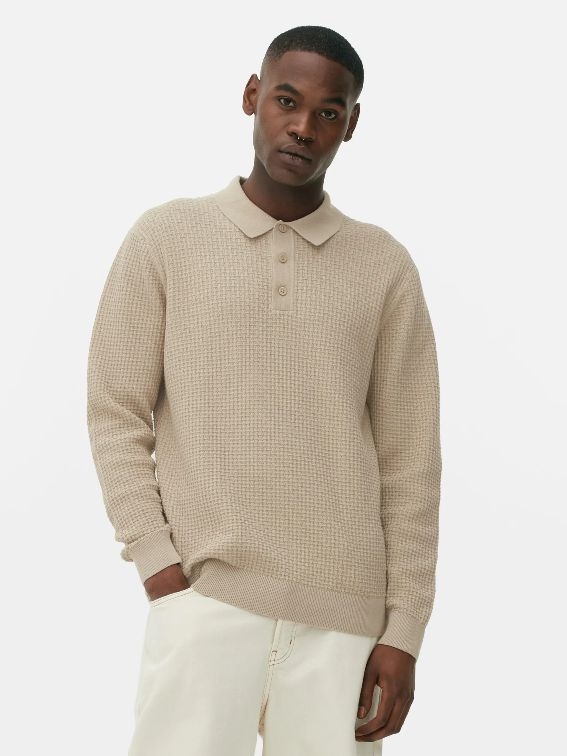 Camisola Polo Texturada