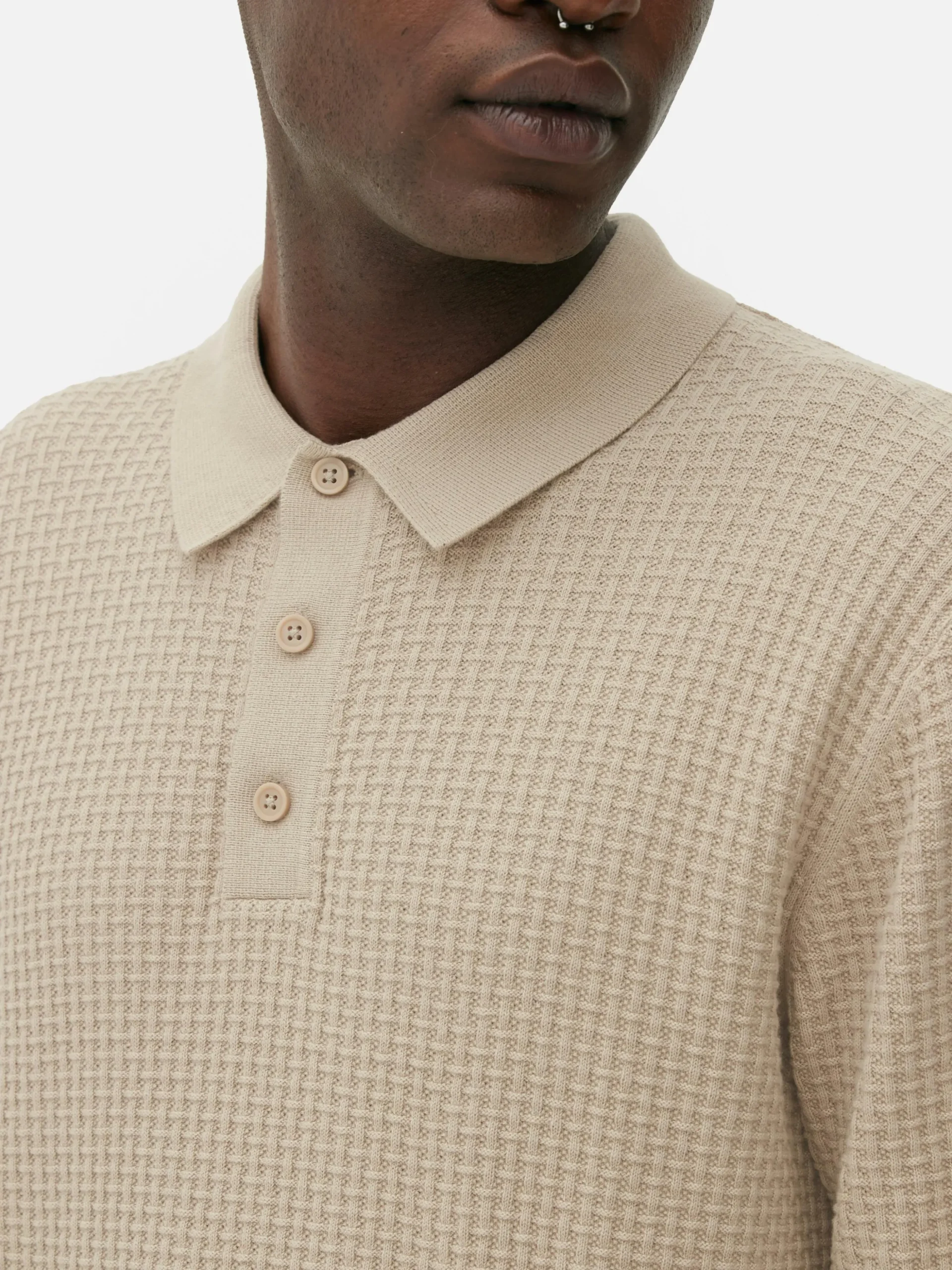 Camisola Polo Texturada