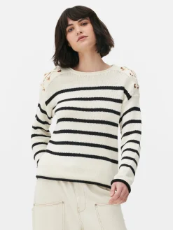 Camisola Riscas Ziguezague Ombros