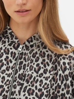 Casaco Bomber Estampado Leopardo
