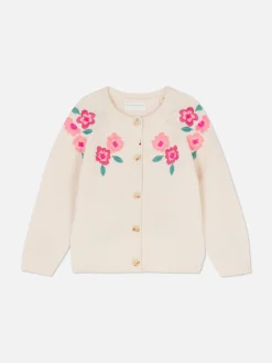 Casaco Malha Bordado Padrão Floral