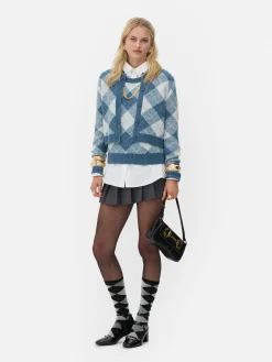 Casaco Malha Conjunto Coordenado Argyle Rita Ora