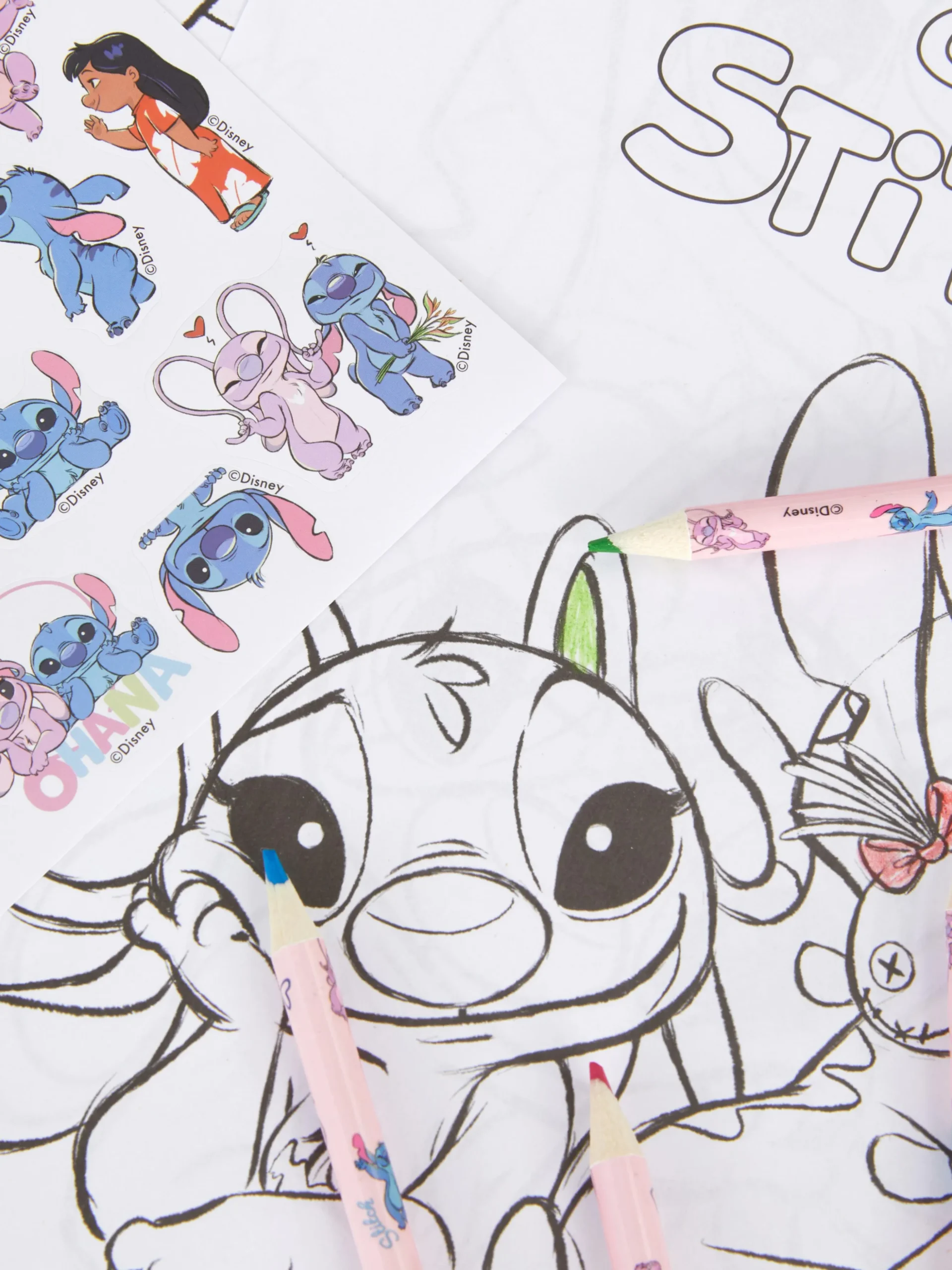 Conjunto Colorir Disney Stitch And Angel