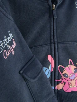 Conjunto Coordenado Casaco Capuz E Calças Treino Disney Stitch
