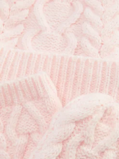 Conjunto Gorro/luvas S/dedos Malha Entrançada