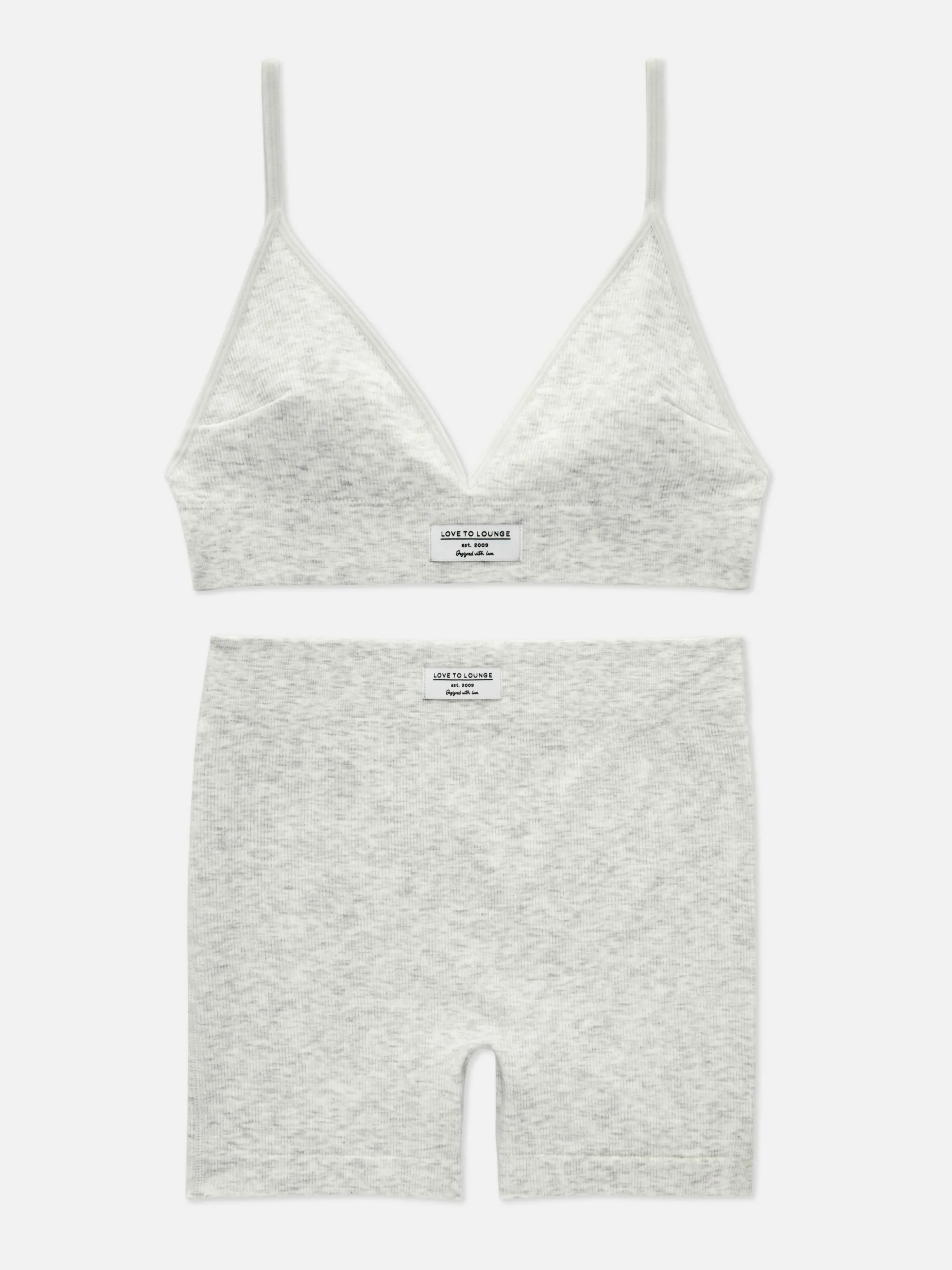 Conjunto Lounge Sutiã Bralette/calções Canelados