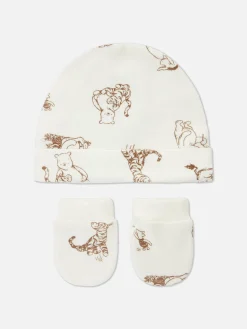 Conjunto Luvas S/ Dedos/chapéu Prematuro Disney Winnie The Pooh