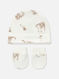 Conjunto Luvas S/ Dedos/chapéu Prematuro Disney Winnie The Pooh