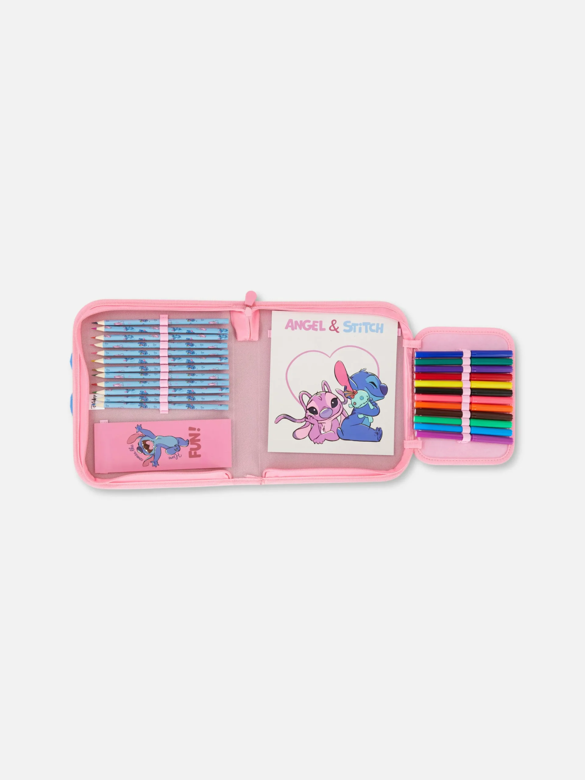 Conjunto Papelaria Disney Stitch & Angel