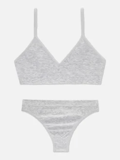 Conjunto Sutiã Bralette Triângulo/cueca Sem Costuras