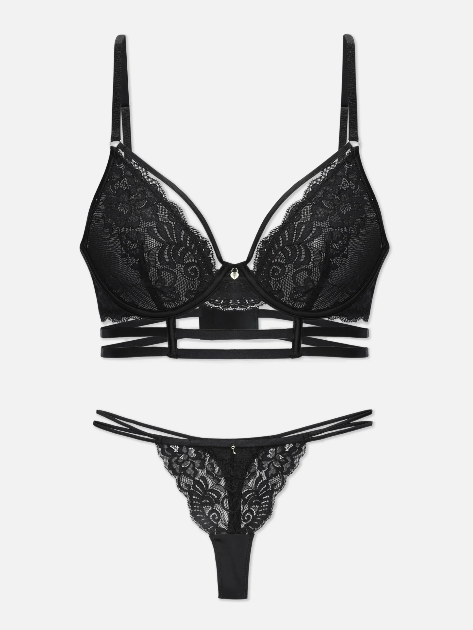 Conjunto Sutiã/tanga Renda Com Tiras