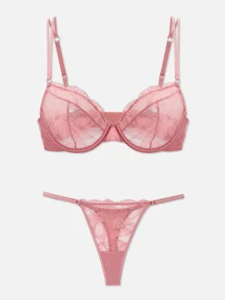 Conjunto Tanga/sutiã Não Almofadado Renda