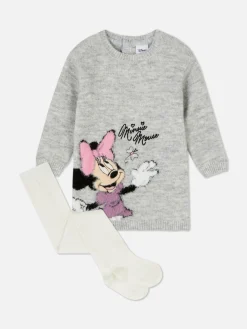Conjunto Vestido Malha/collants Disney Minnie