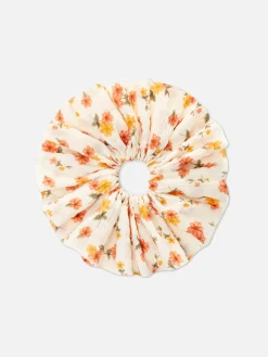 Elástico Cabelo Jumbo Padrão Floral