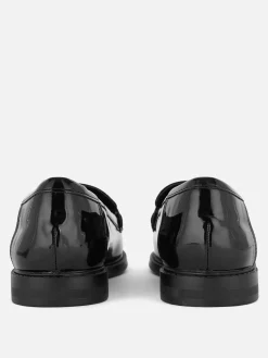Loafers Ranhura Imitação Pele