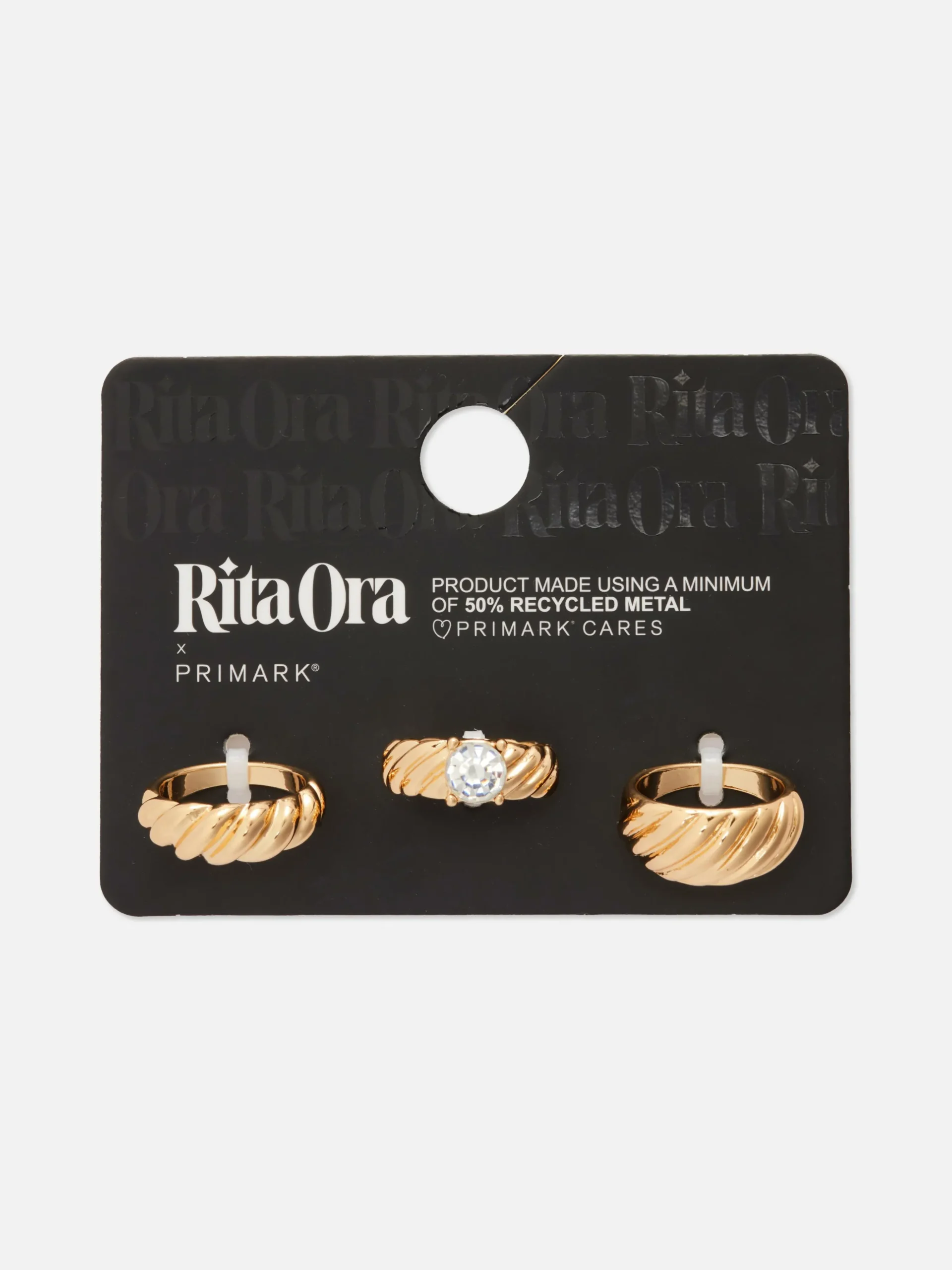 Pack 3 Anéis Empilháveis Estriados Rita Ora